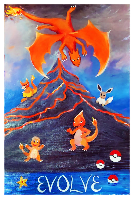 Pokemon Evolution Fan Art Painting